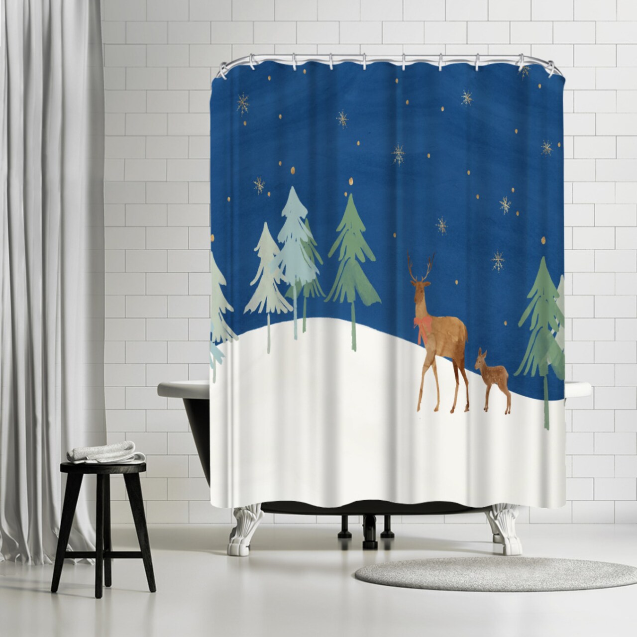Evening At The Forest by PI Creative Art Shower Curtain 71&#x22; x 74&#x22;